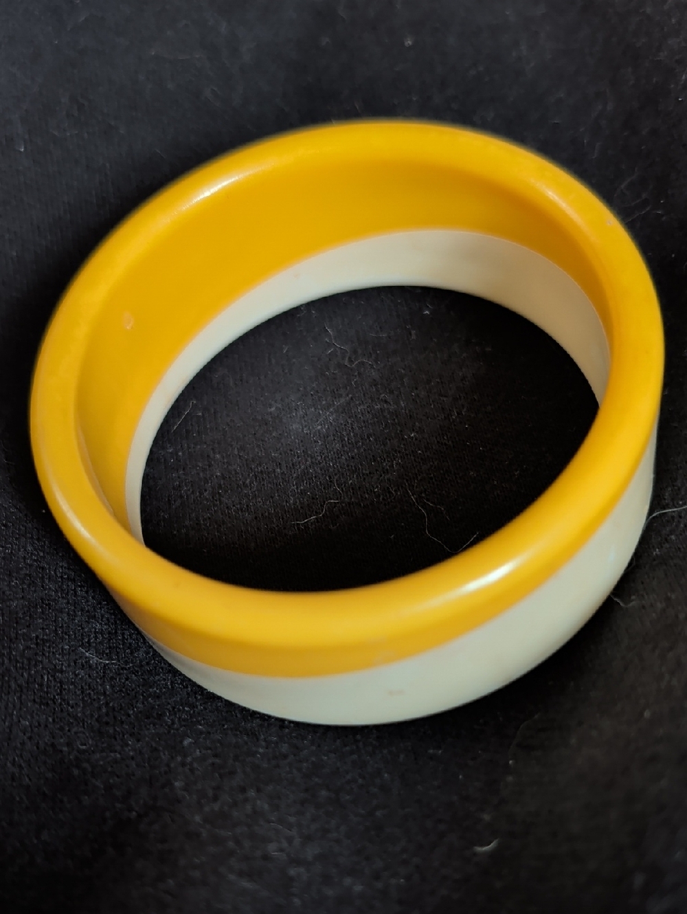 Yellow and White Chunky Bangle Bracelet